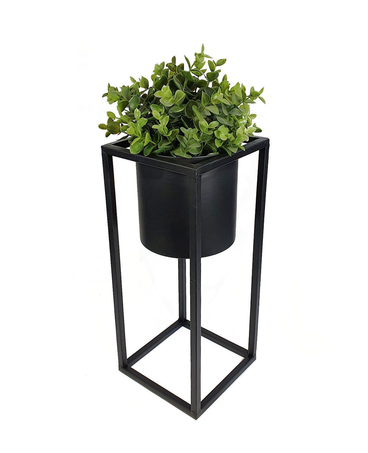 Spetebo Blumenständer Metall Pflanztopf auf Ständer schwarz - S / 35 cm (Pa günstig online kaufen