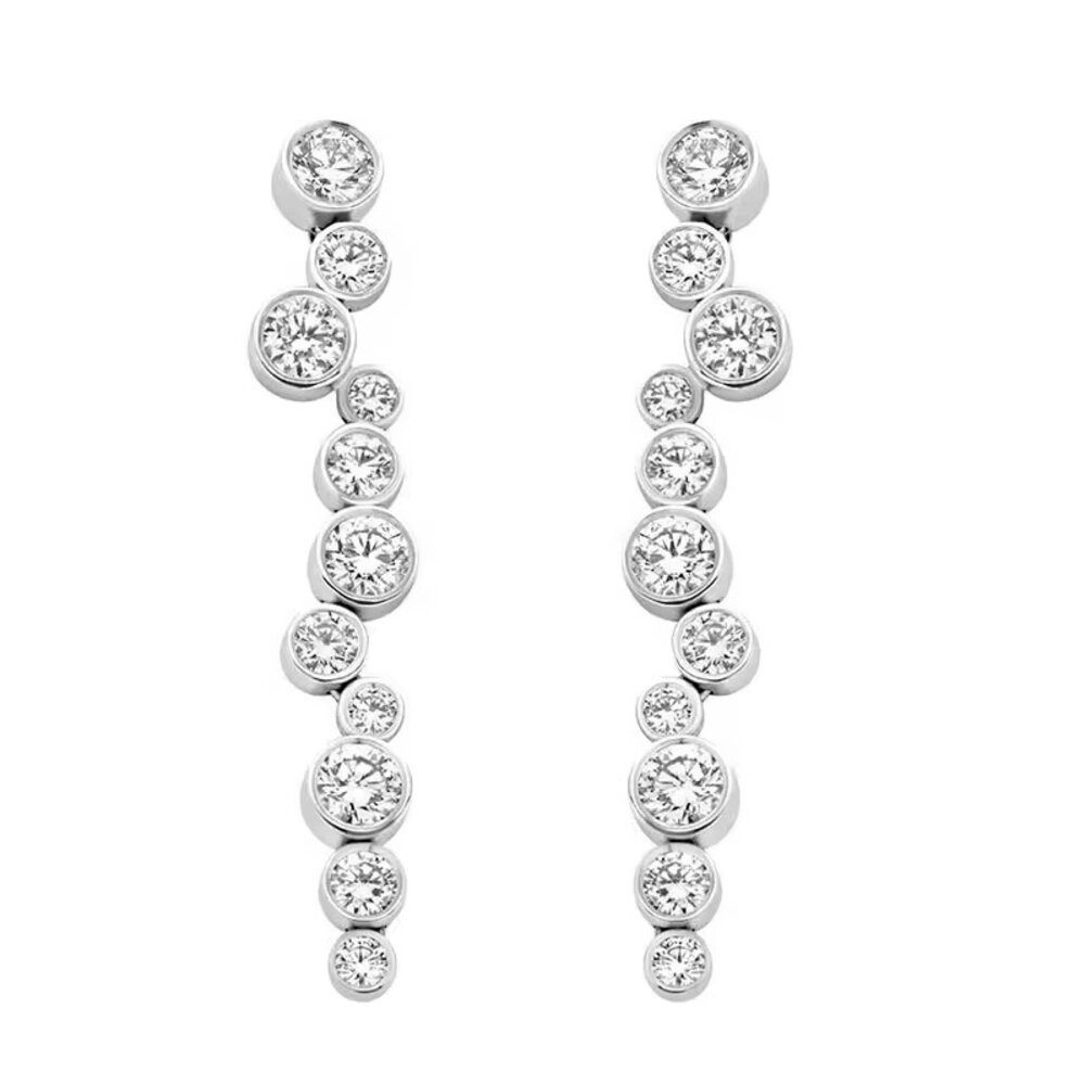 ROUGEMONT Paar Ohrhänger Funkelnde Damen Wasserfall Ohrringe 925 Silber, Ec günstig online kaufen
