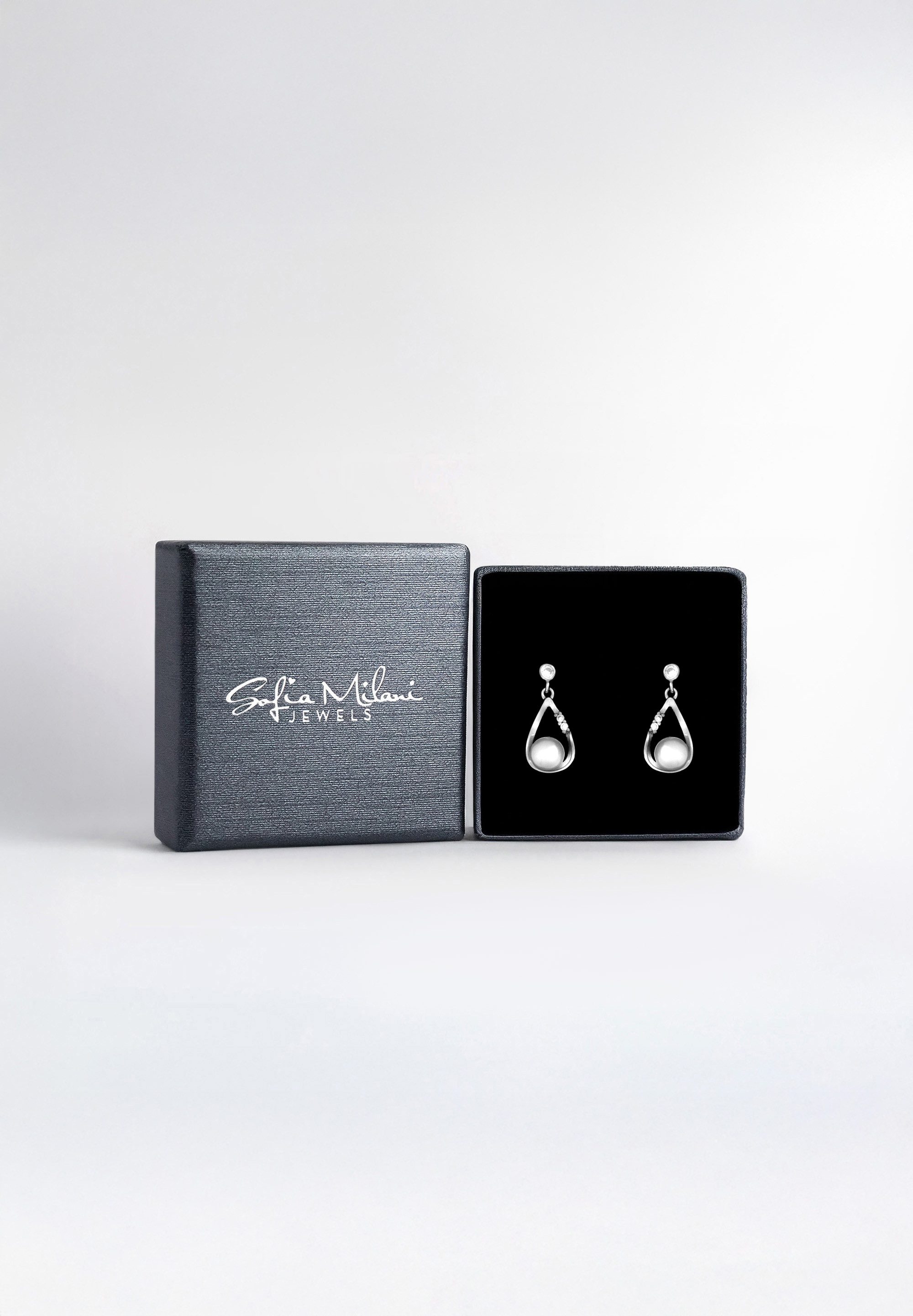Sofia Milani Paar Ohrstecker Perle, 925 Silber Damen Schmuck - E1962