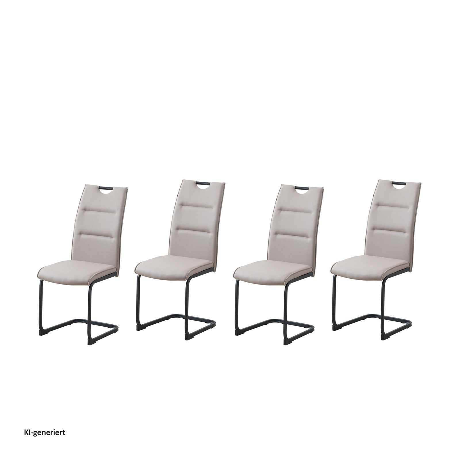 HTI-Living Freischwinger Schwingstuhl DannyP PU Cappuccino (Set, 4 St), Freischwinger Esszimmerstuhl Kunstleder