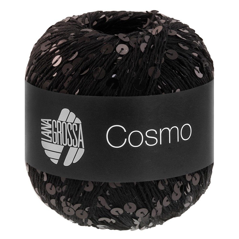 LANA GROSSA COSMO Häkelwolle, 260 m (Beilaufgarn aus Baumwolle mit großen und kleinen Pailletten), 100 g