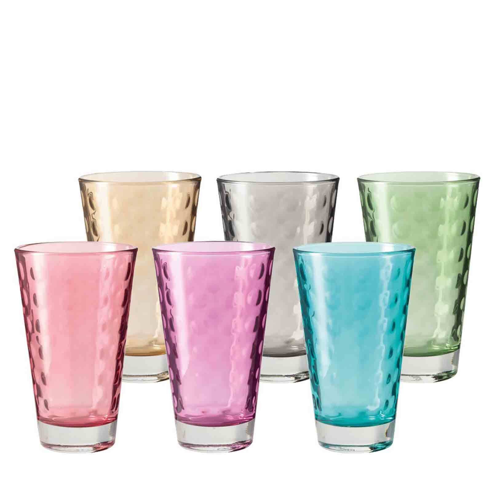LEONARDO Glas Optic Trinkgläser 300 ml 6er Set, 6-tlg., Glas