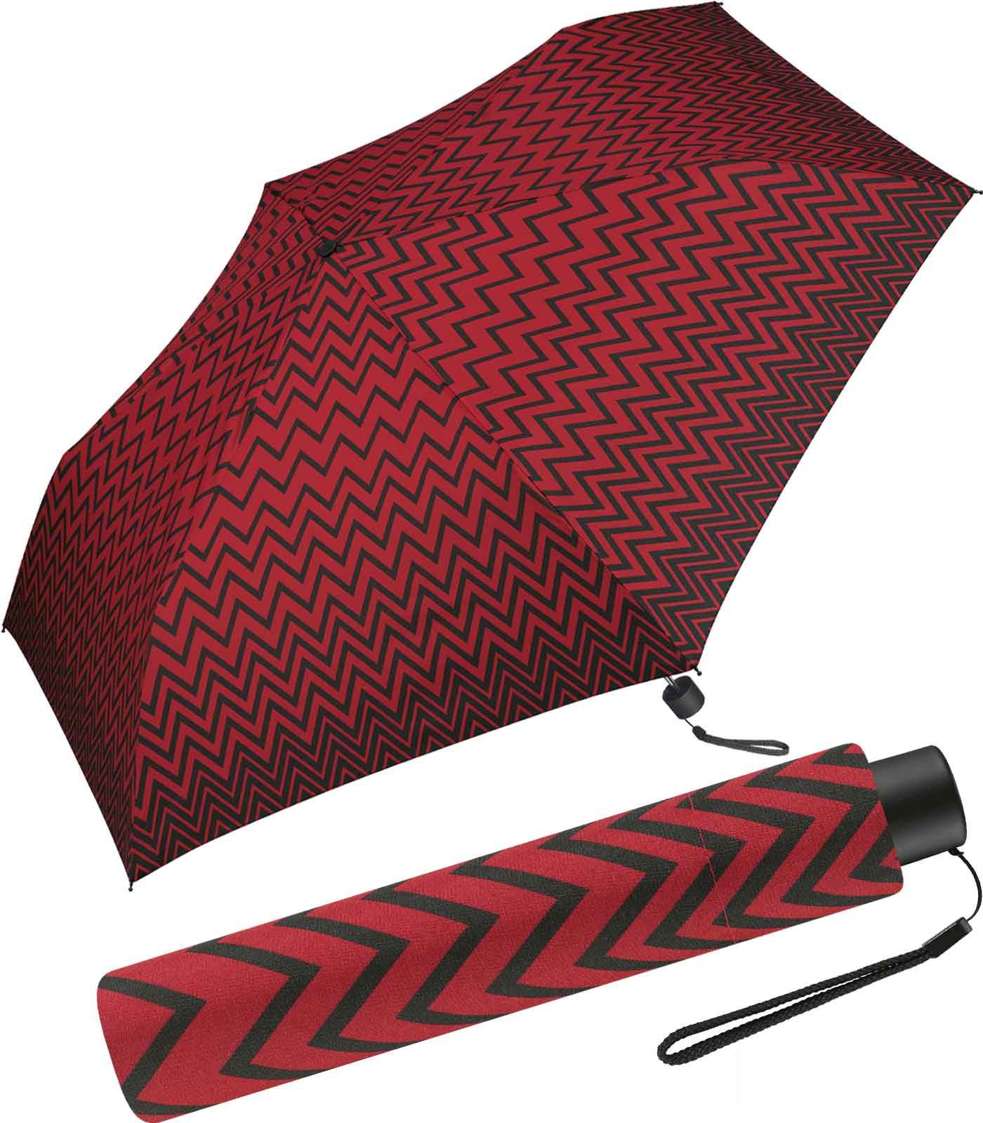 Pierre Cardin Langregenschirm schlanker Damen-Taschenschirm mit Handöffner, mit interessantem geometrischen Zickzack-Muster