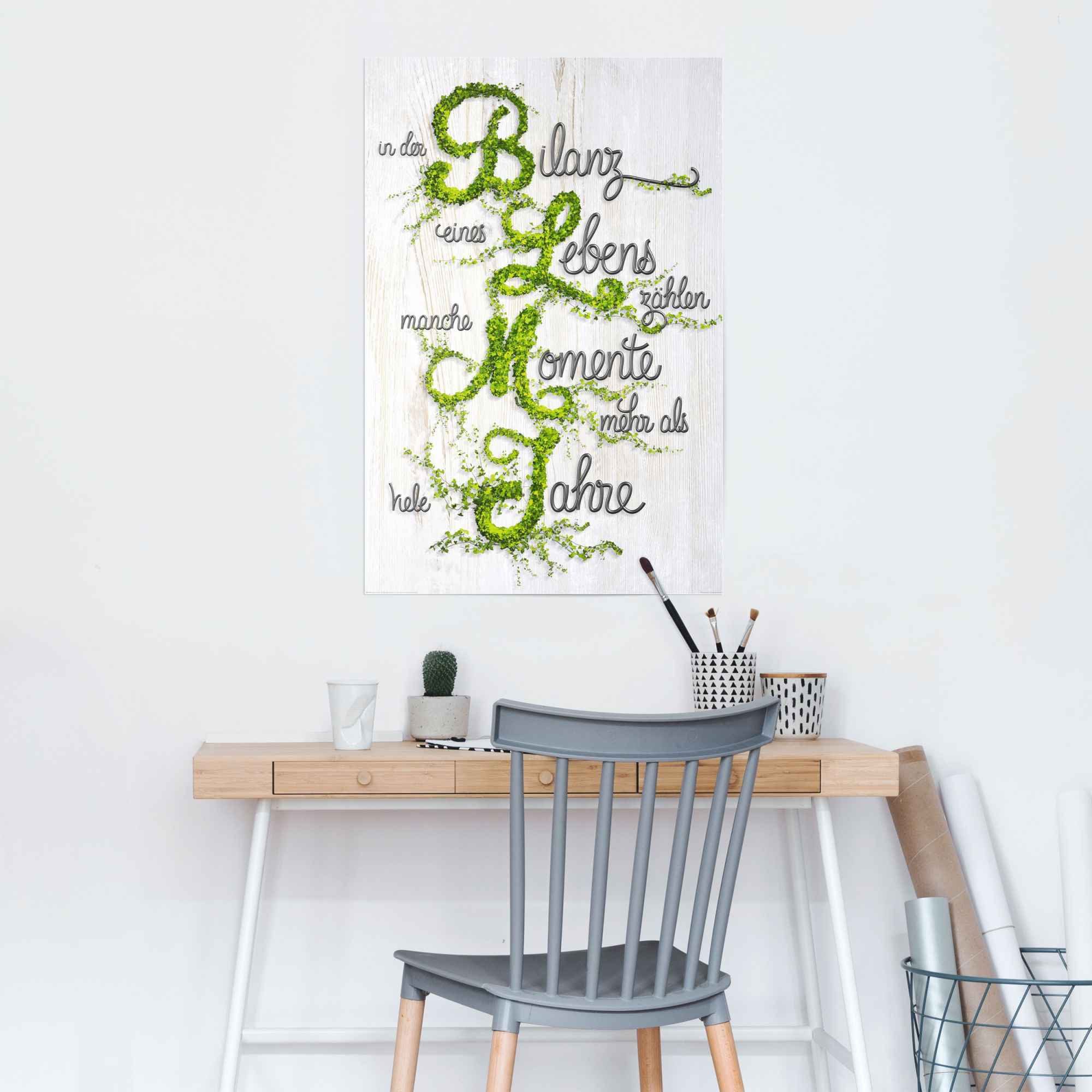 Reinders! Poster Bilanz des Lebens Spruch, (1 St)