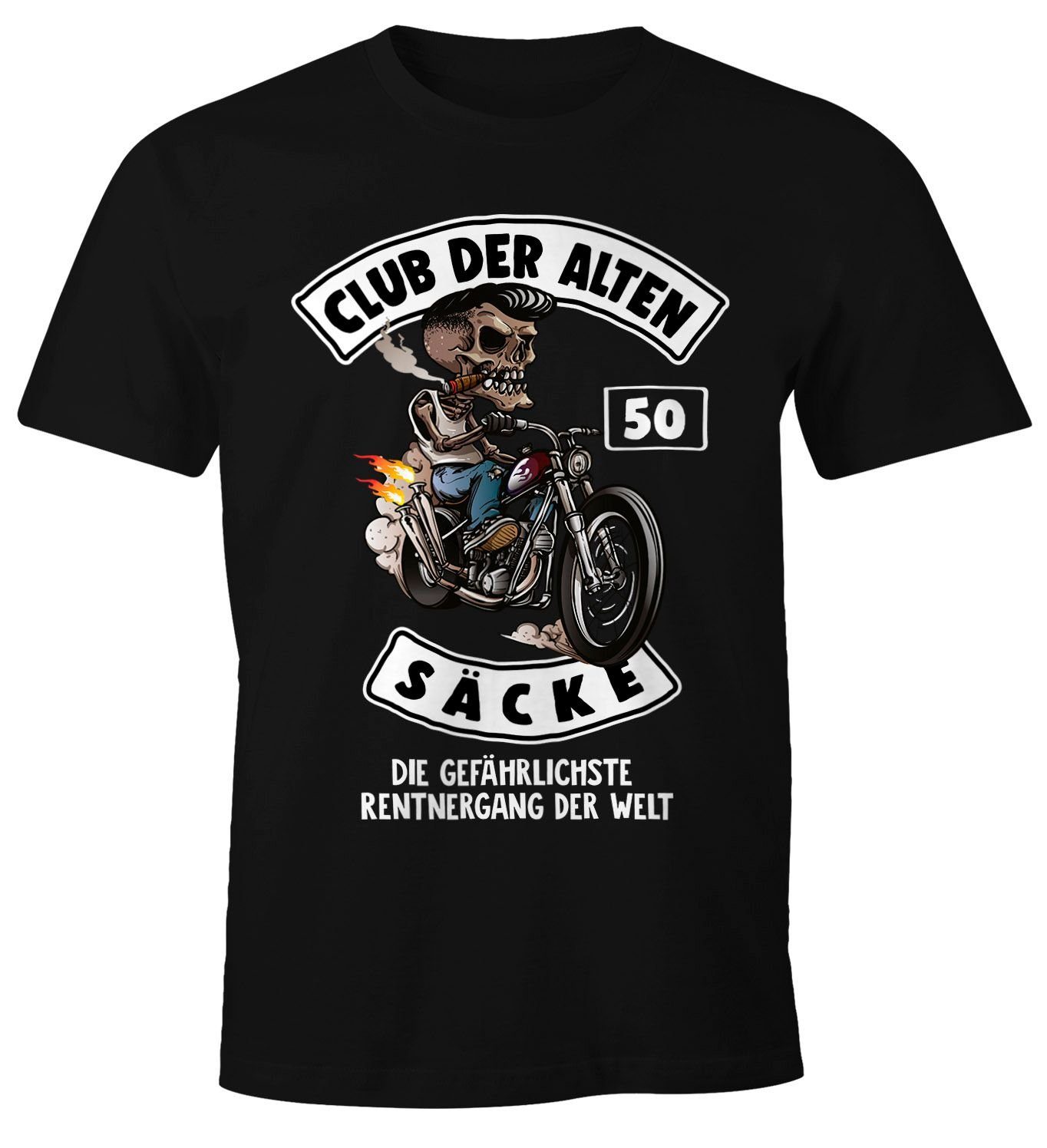 Print-Shirt Lustiges Herren T-Shirt Club der alten Säcke Alter Sack Geschenk für Ältere Geburtstag Männer Fun-Shirt Moonworks®
