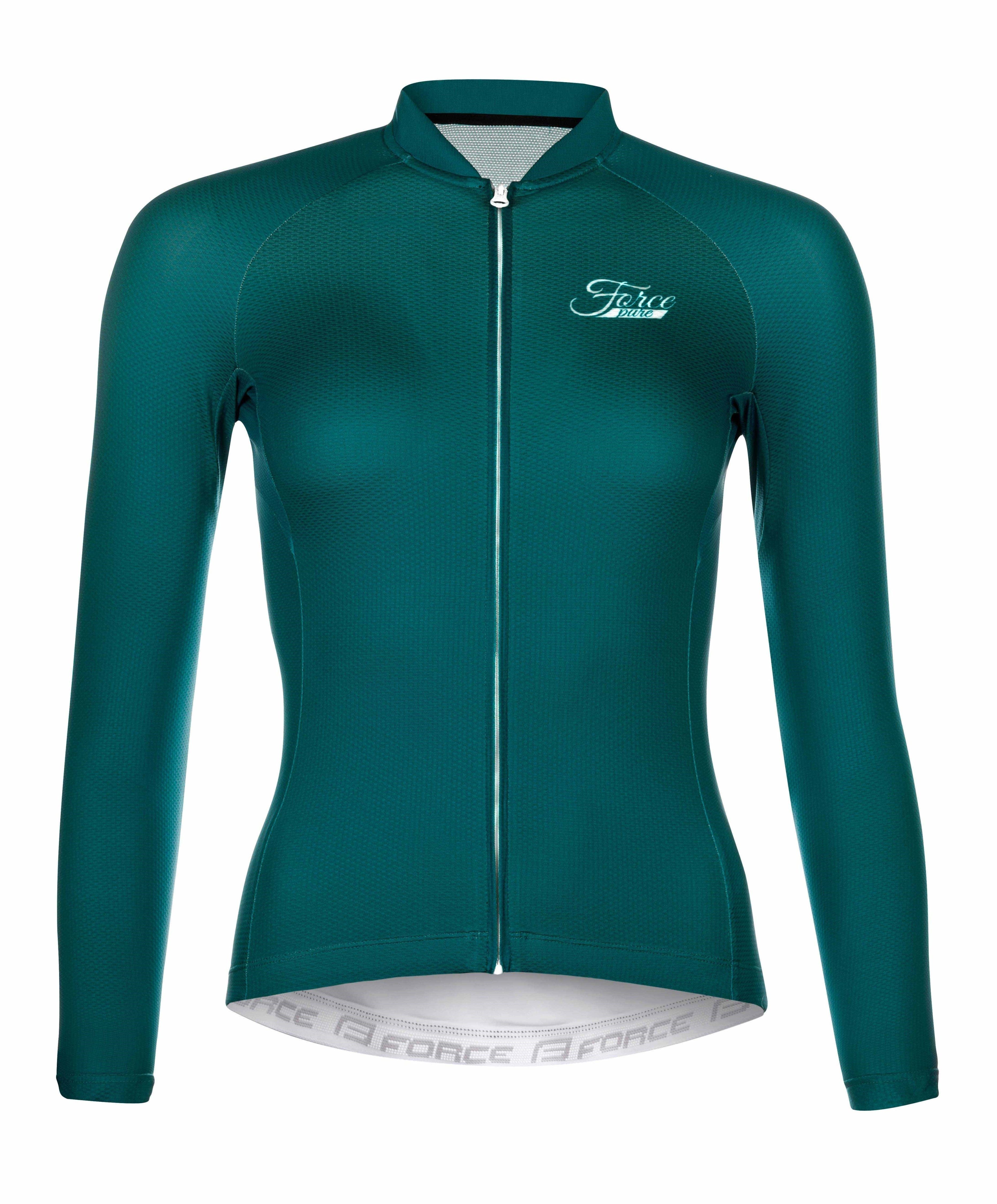 FORCE Radtrikot FORCE Jersey PURE Lady langarm petrolblau %%%