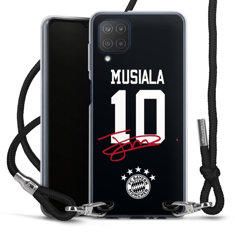 DeinDesign Handyhülle FC Bayern München Jamal Musiala FCB Musiala 10, Samsung Galaxy M12 Handykette Hülle mit Band Case zum Umhängen