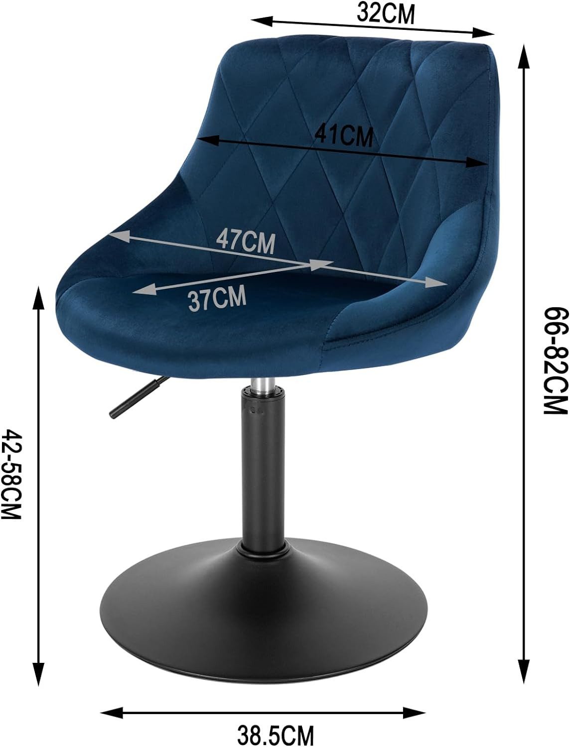 Woltu Barhocker (2 St), Loungesessel Polsterstuhl höhenverstellbar drehbar