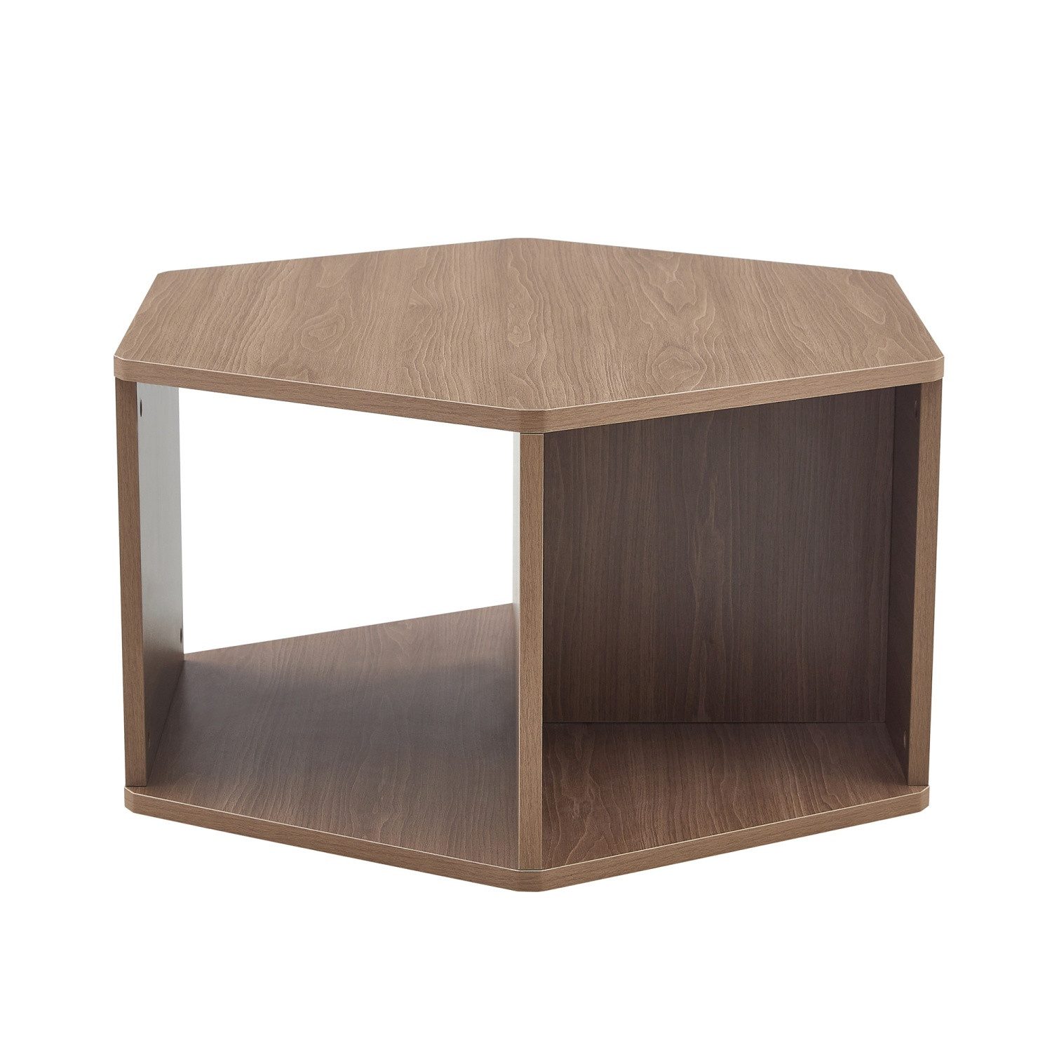 ANYSUN Couchtisch multifunktionaler Couchtisch, Holz Sechseckiger Beistelltisch (Moderner Couchtisch mit Stauraum,Endtisch), für Wohnzimmer und Schlafzimmer,horizontale oder vertikale Platzierung