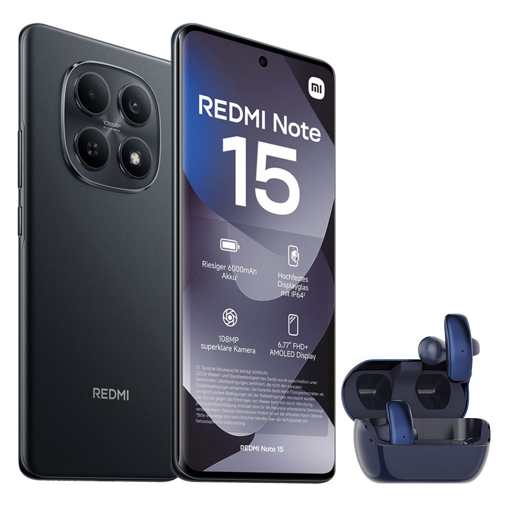 Xiaomi Redmi Note 15 4G 8+256GB Smartphone & Bluetooth Kopfhörer Handy (17 cm, 108 MP Kamera)