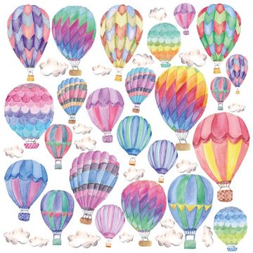 Sunnywall Wandtattoo XXL Wandtattoo Heißluftballon Ballons Set verschiedene Motive Kinderzimmer Aufkleber bunt Wanddeko