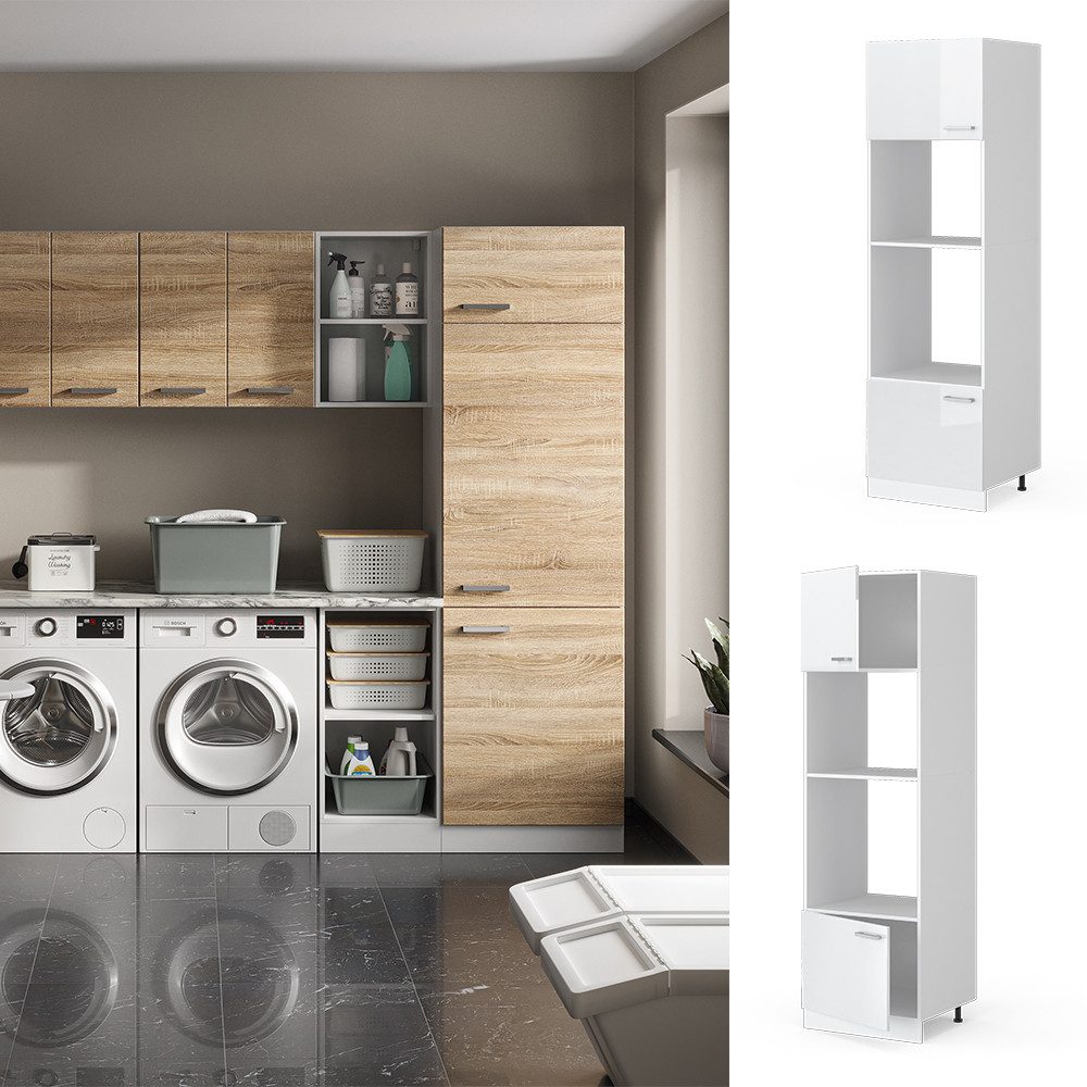 Vicco Schranksystem R-Line, Weiß Hochglanz/Weiß, 60 günstig online kaufen