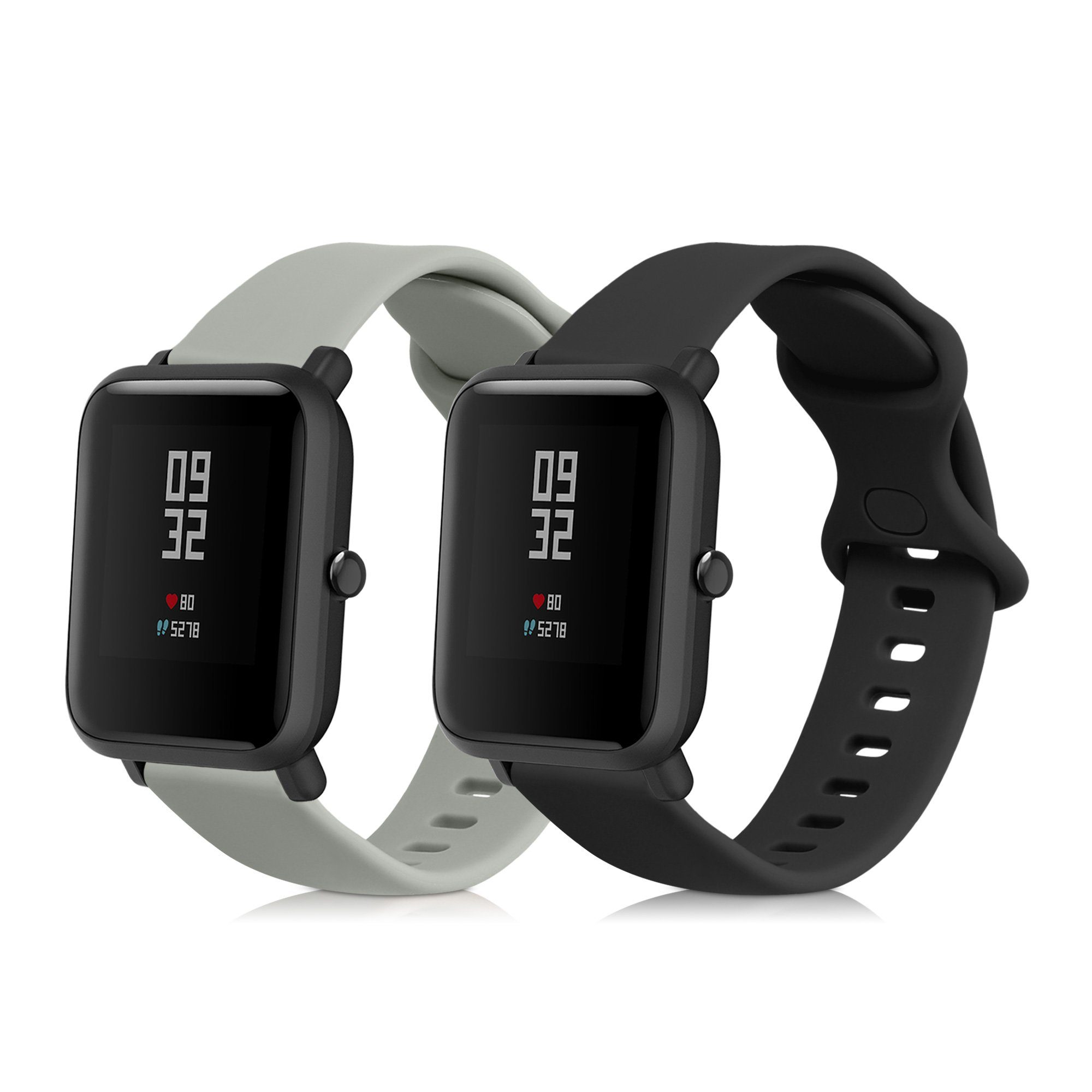 kwmobile 2x Uhrenarmband für Huami Amazfit Bip / Bip Lite Armband Smartwatch, 2-tlg., Fitnesstracker Band Set aus TPU Silikon - Ersatzarmband Smartwatch