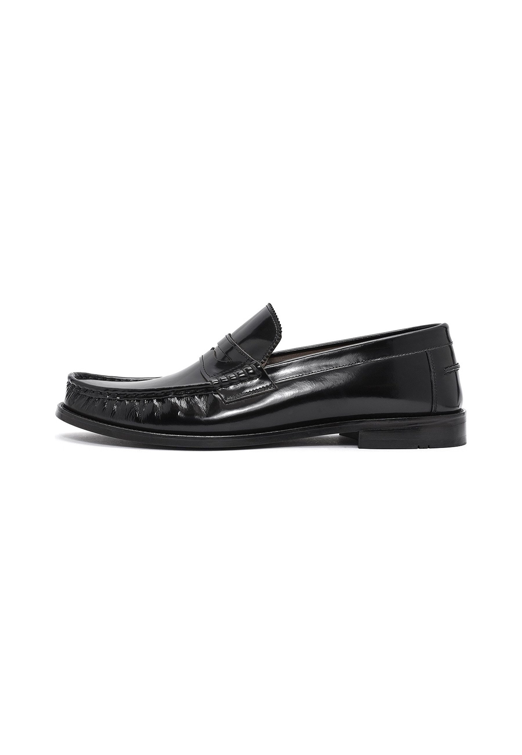 Derimod Klassische Loafer aus Leder Loafer Echtes Leder, Lederfutter, Slip-On-Stil, Poliertes Finish