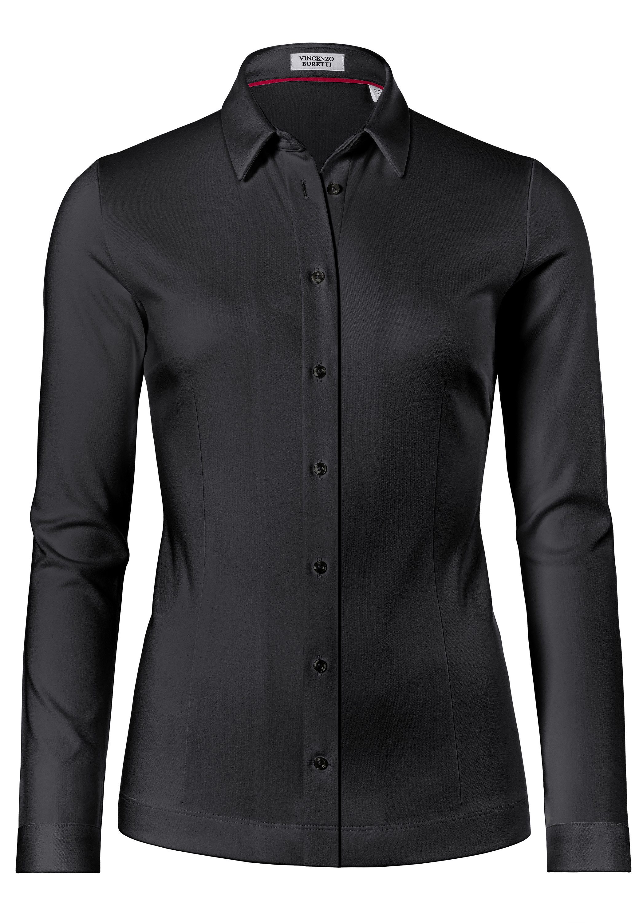 Vincenzo Boretti Klassische Bluse leicht tailliert Jersey