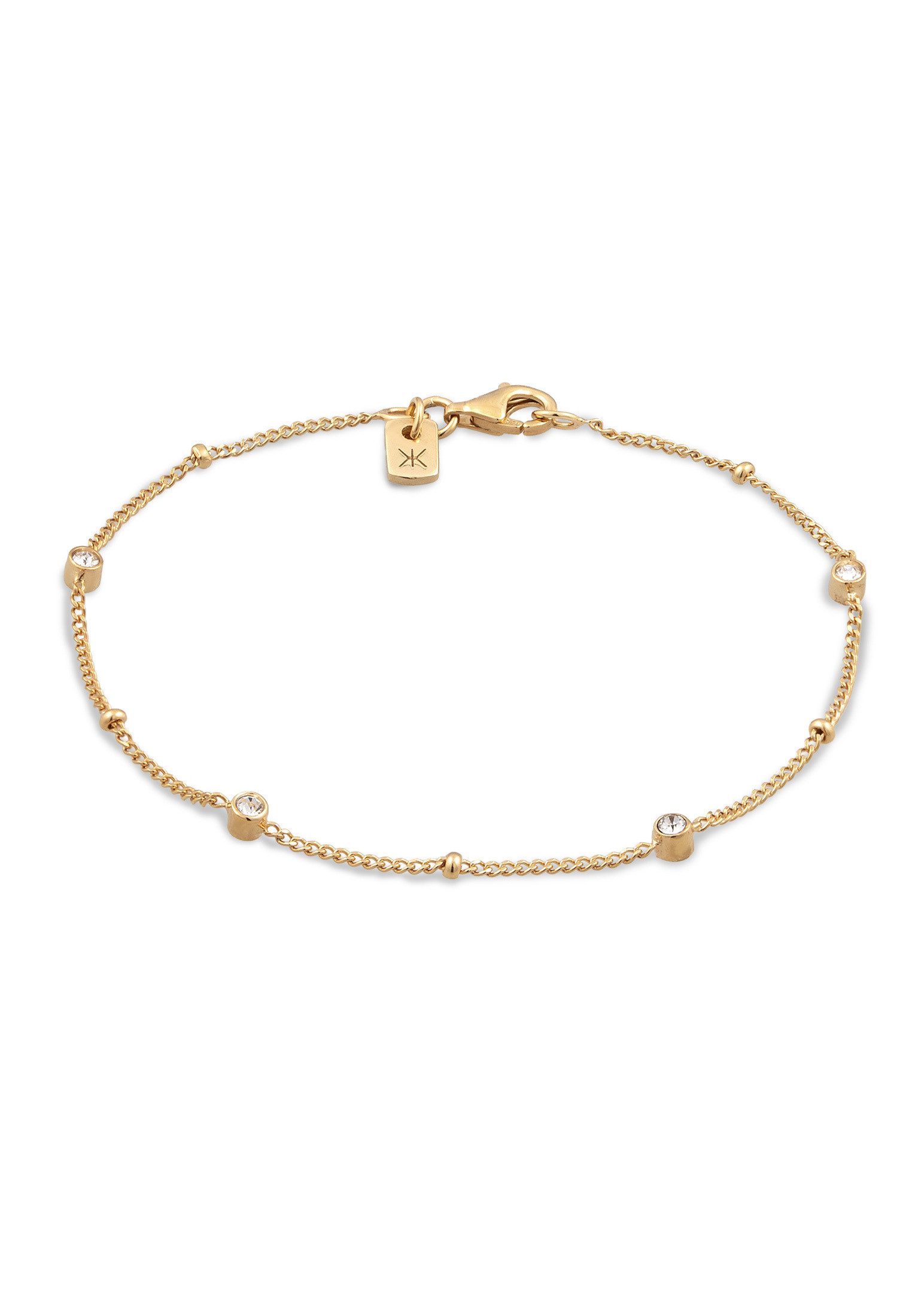 Silberarmband Elemente Glas Kristalle Weiß 925 Sterling Silber