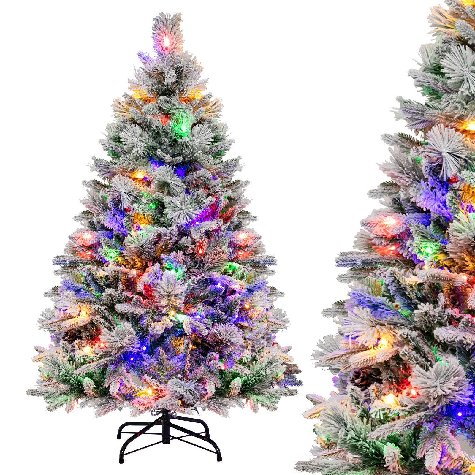 COSTWAY Künstlicher Weihnachtsbaum, mit Schnee, 8 Lichtmodi, 472 Zweigspitzen