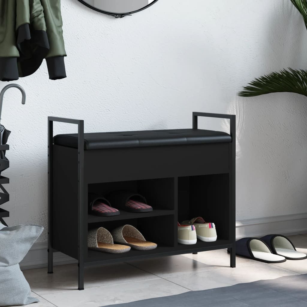 vidaXL Sitzbank Schuhbank Schwarz 65,5x32x57,5 cm günstig online kaufen