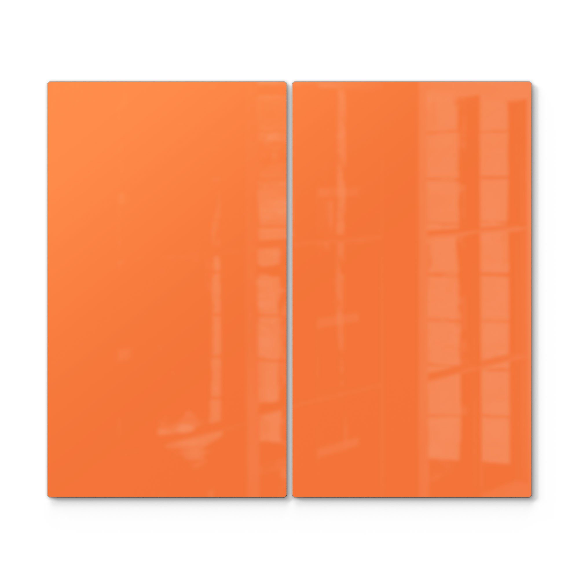 DEQORI Herdblende-/Abdeckplatte Ceranfeld (2 Herd tlg), 'Unifarben Herdabdeckplatte Glas Glas, Orange', 