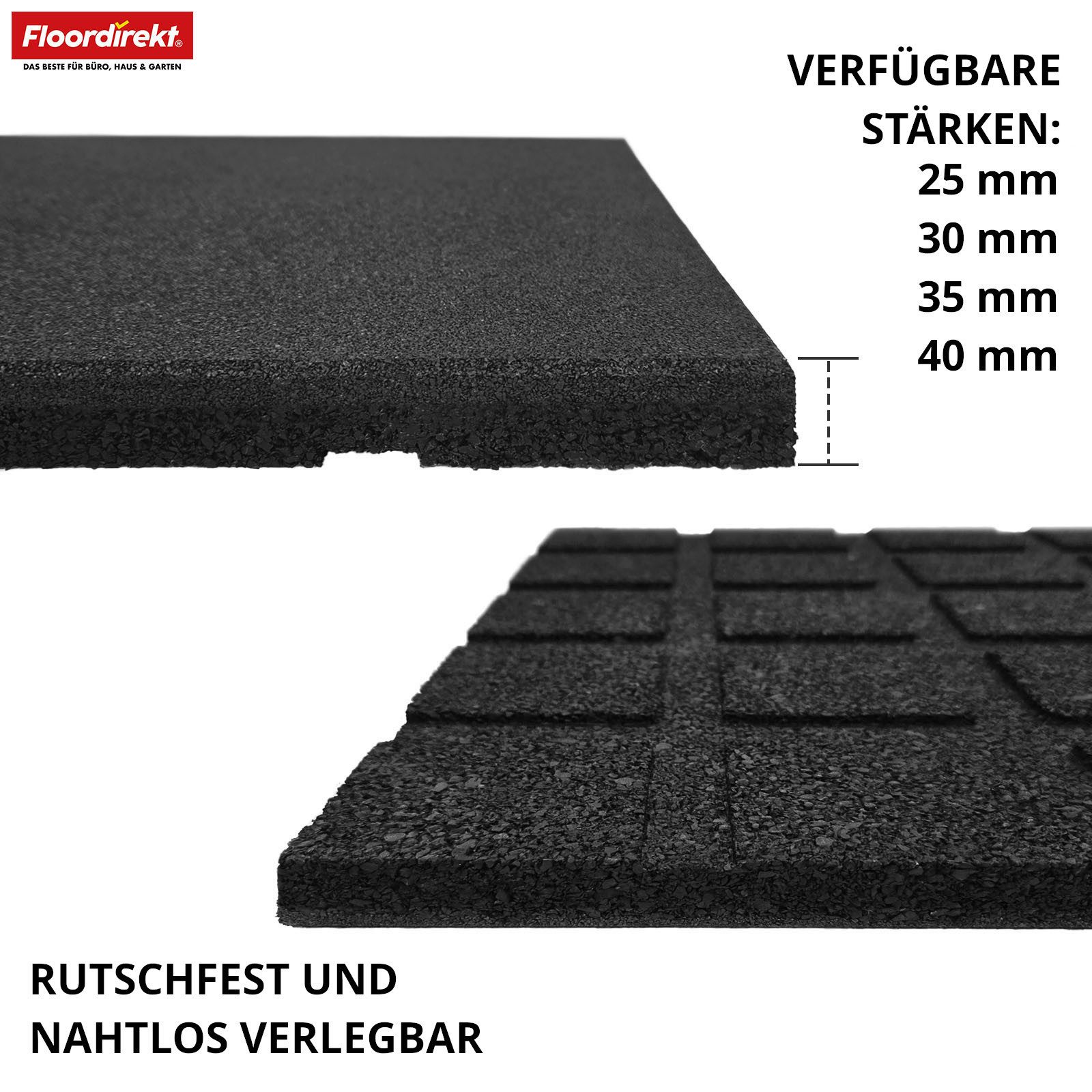 Floordirekt Outdoor-Bodenplatte Fallschutzmatte Play Protect, Bodenschutzmatte mit Drainage, verschiedene Dicken, 1-St., individuell kombinierbar, In vielen Far – Bild 5 von 5