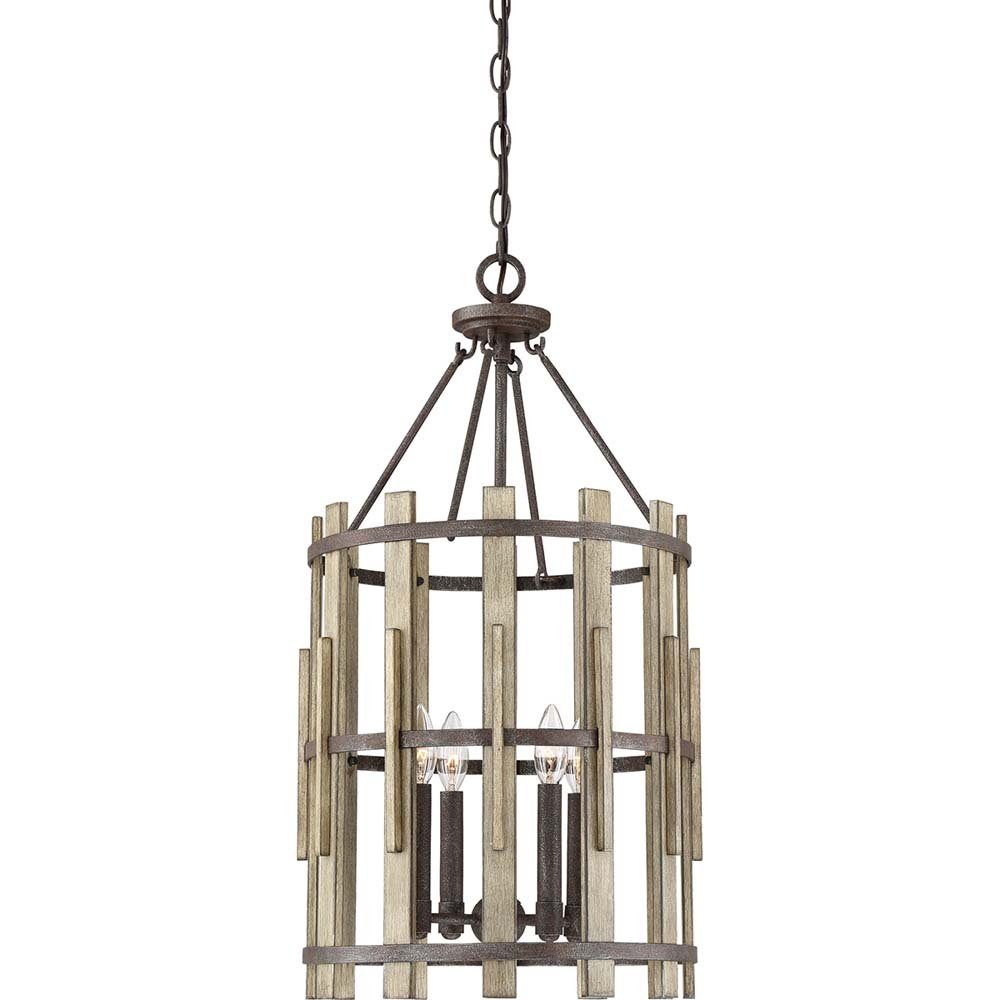 Elstead LIGHTING Kronleuchter, Leuchtmittel nicht inklusive, Kronleuchter Hängeleuchte D 38,2 cm Deckenlampe Rustikales Schwarz