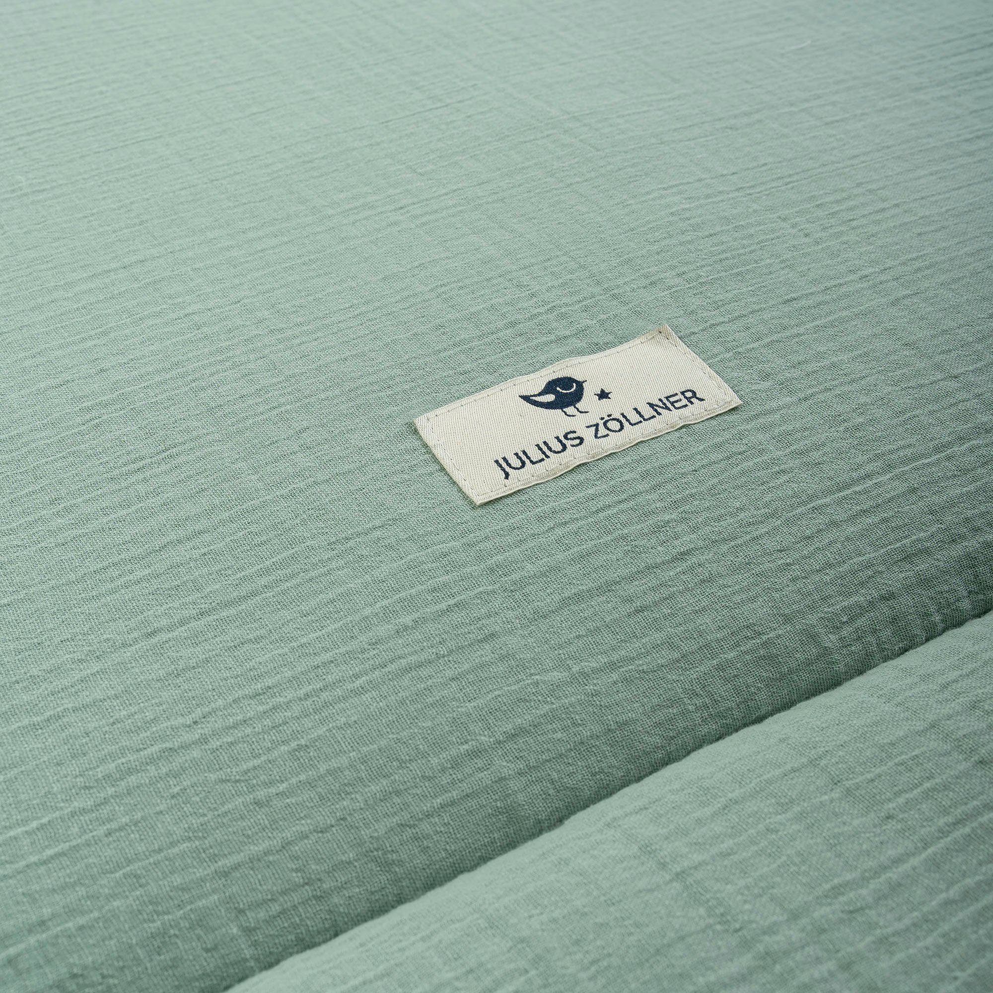 Krabbeldecke Musselin, grün, Julius Zöllner, Made in Germany