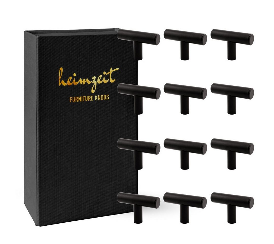 heimzeit Möbelgriff Möbelknopf Schrankknopf Edelstahl (Set, 12-St), für Schubladen, Türen und Kommoden, inkl. Schraube
