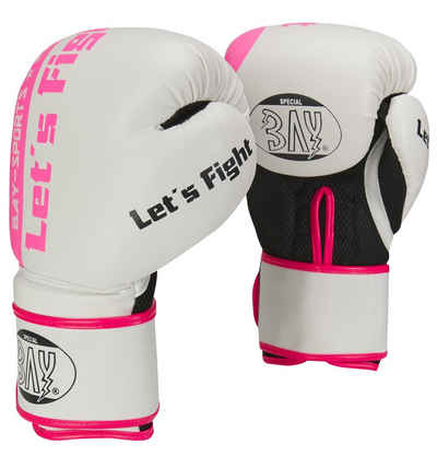 BAY-Sports Boxhandschuhe Lets Fight Box-Handschuhe pink Mesh Boxen Kickboxe