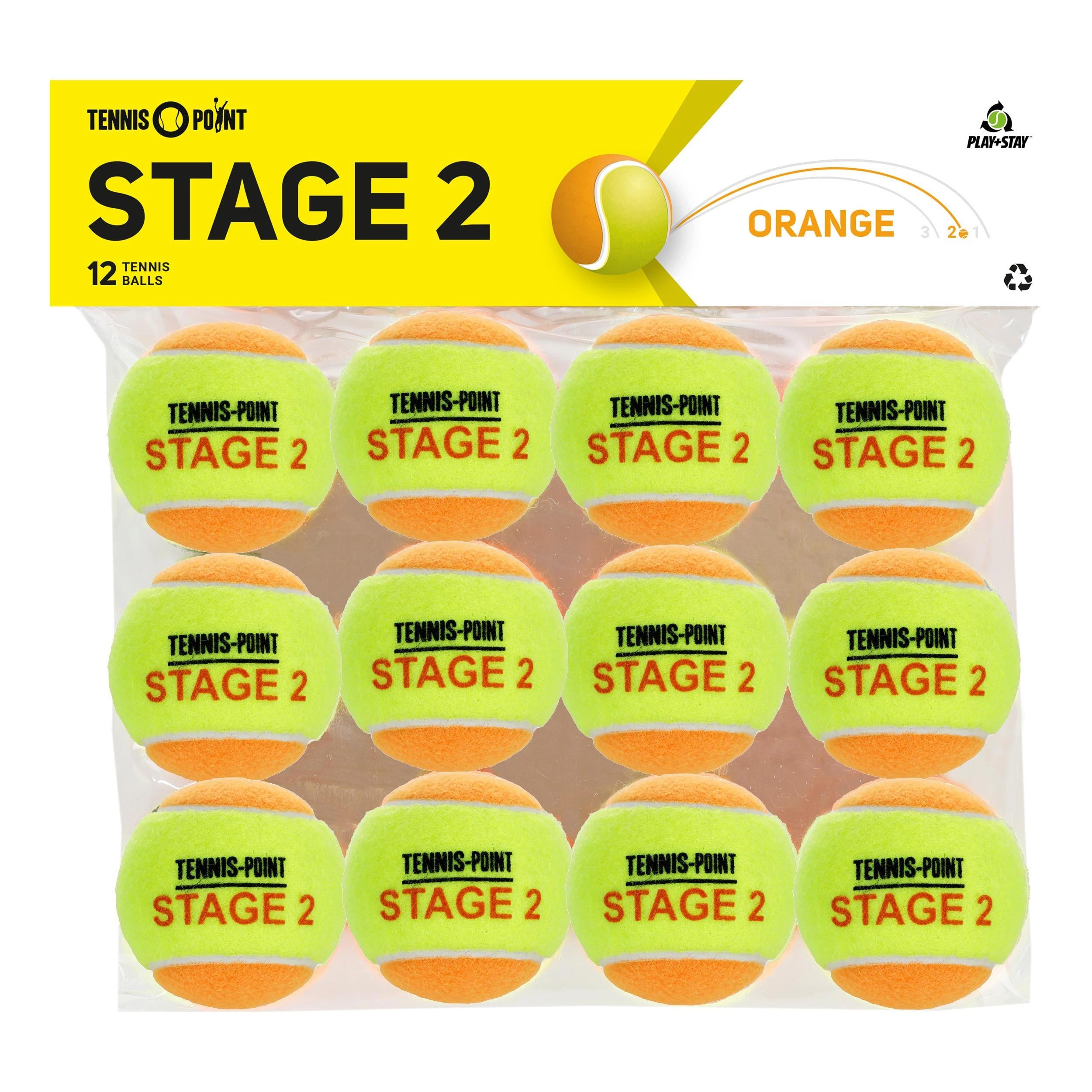 Tennis-Point Tennisball TP Stage 2 - Tennisbälle - Play and Stay Ball - (12er Beutel)