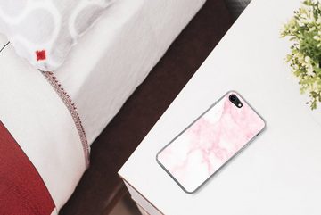 MuchoWow Handyhülle Marmor - Weiß - Rosa - Chic - Marmoroptik, Handyhülle Apple iPhone 8, Smartphone-Bumper, Print, Handy Schutzhülle