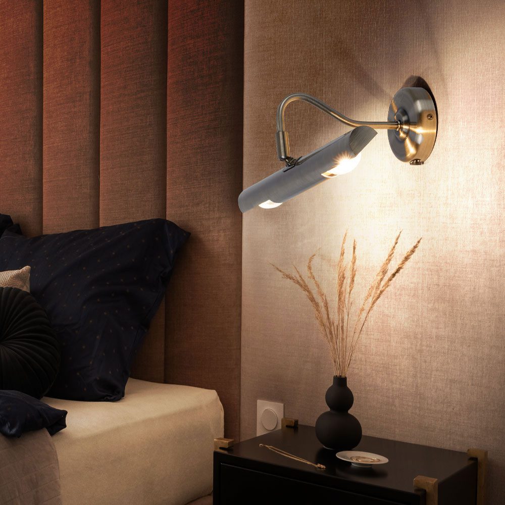 GLOBO LIGHTING LED Wandleuchte, Leuchtmittel inklusive, Warmweiß, LED Bilderleuchte Wand Lampe Landhaus Stil Leuchte messing