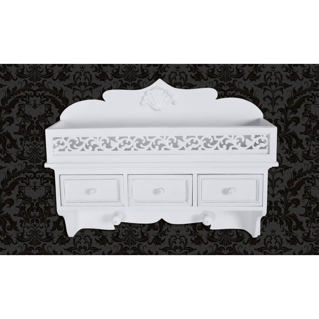 vidaXL Regal Wandgarderobe mit 3 Schubladen 2 Kleiderhaken