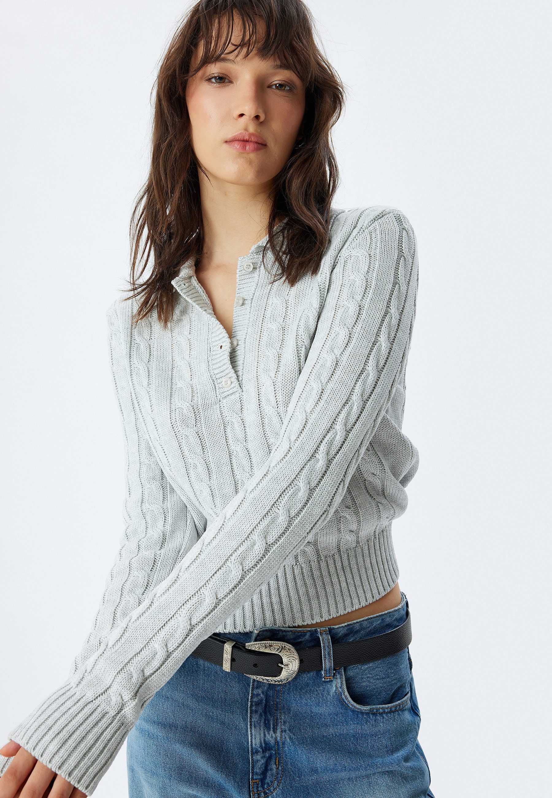 Koton Polokragenpullover Polokragen Mit Knöpfen günstig online kaufen