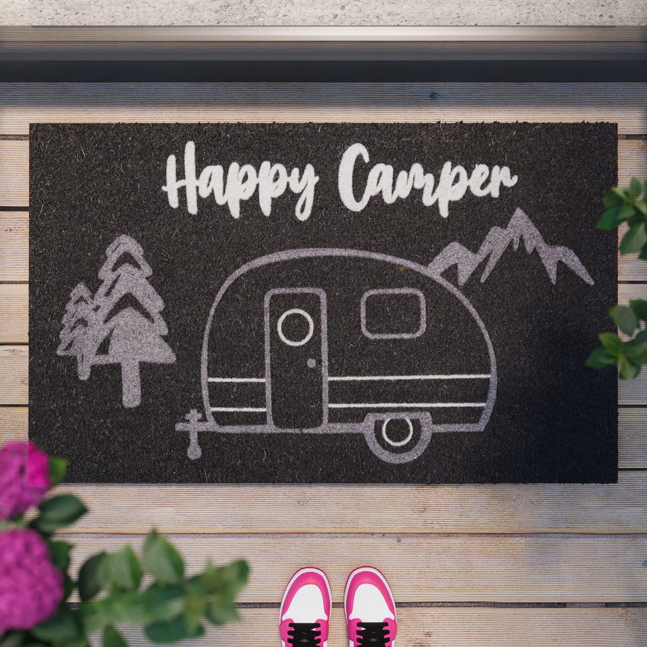 Wecon home Fußmatte Happy Camper, rechteckig, günstig online kaufen
