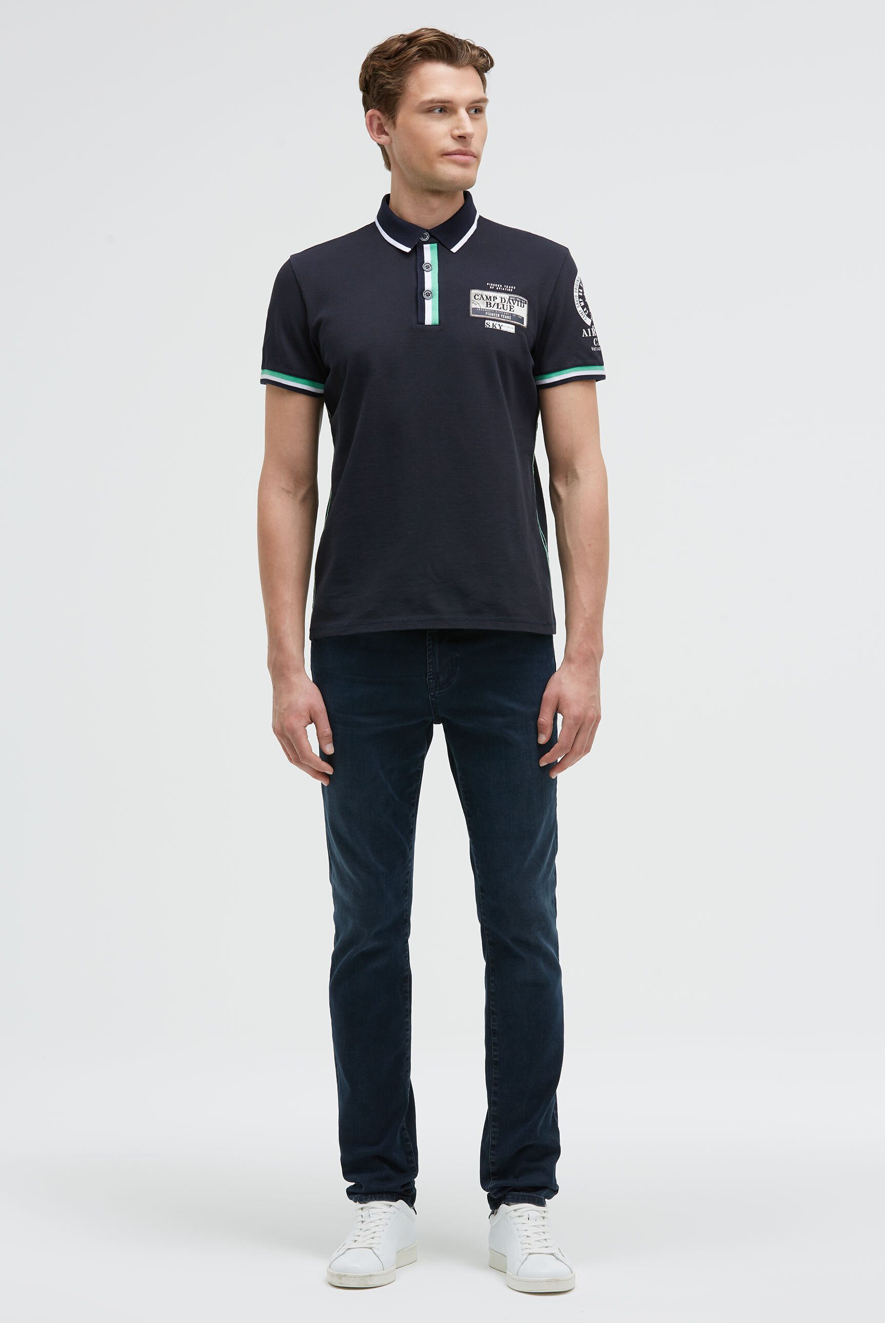 CAMP DAVID Poloshirt mit Kontrastnähten