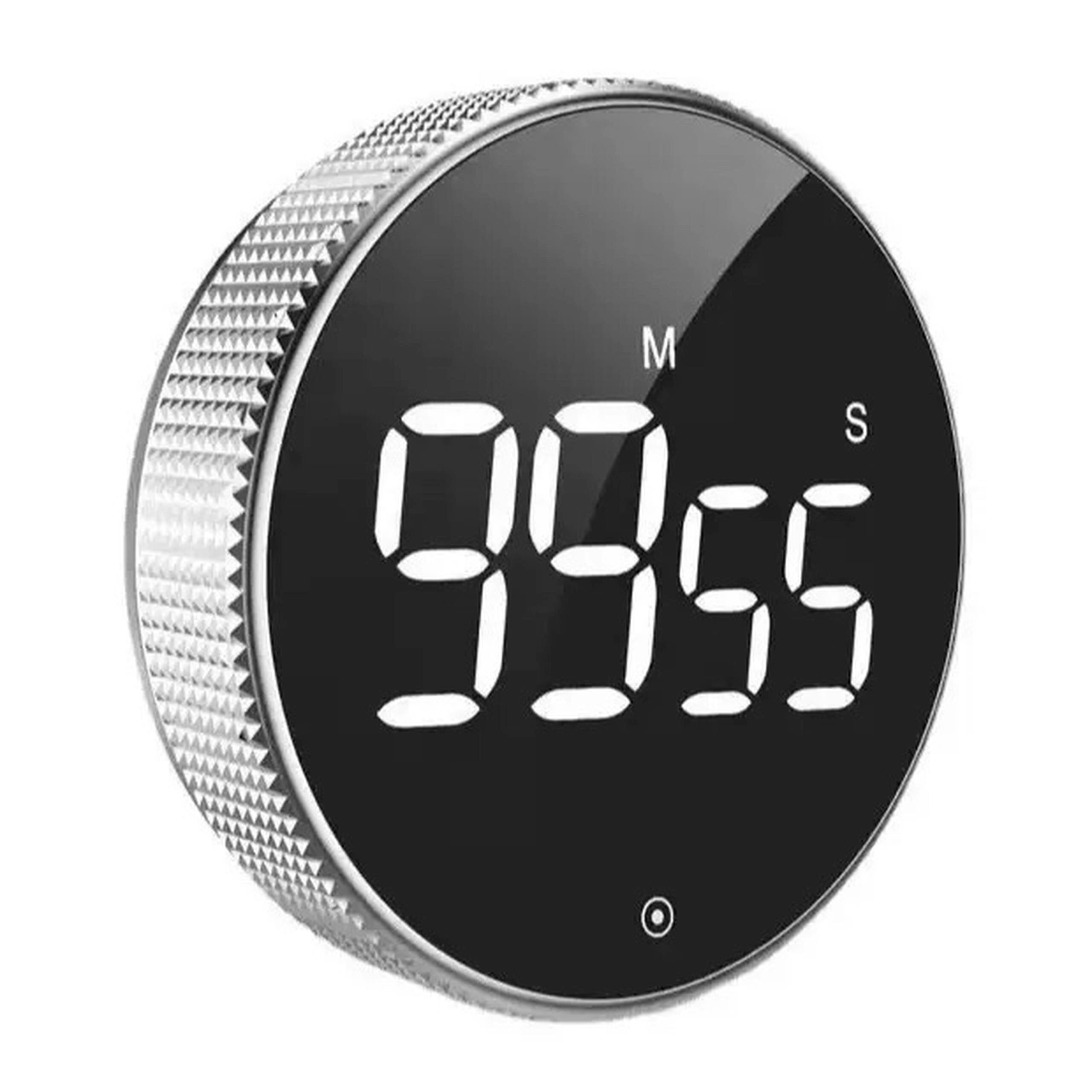 relaxdays Küchentimer Digitaler Küchentimer mit LED-Ziffern silber