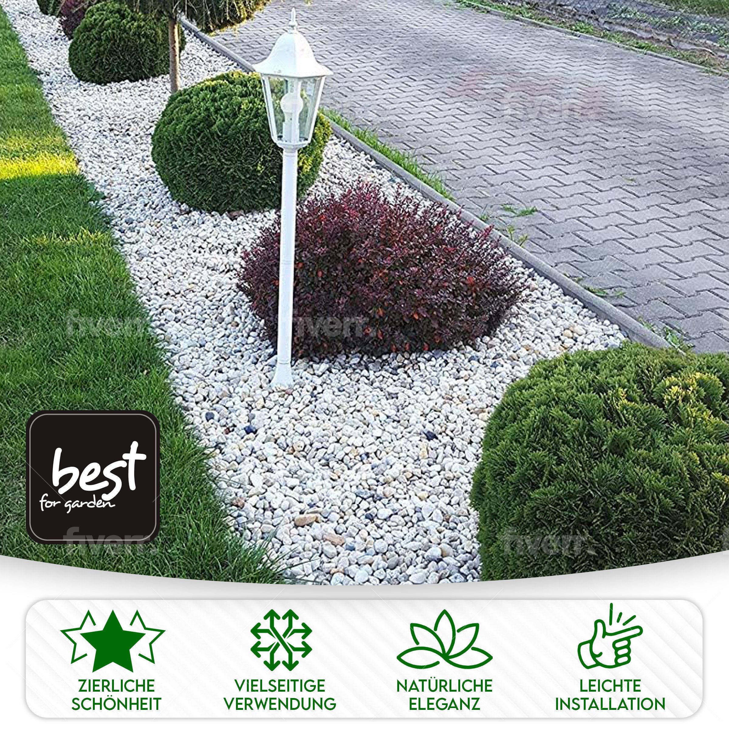 Best for Garden Trittsteine Kieselsteine 16-32 mm, 25kg