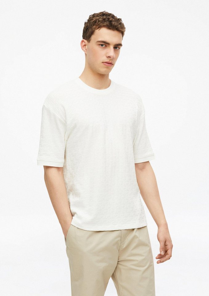 s.Oliver Kurzarmshirt T-Shirt Strukturiertes Jacquard-T-Shirt im Modern Fit