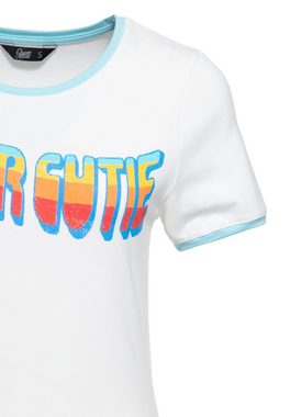QueenKerosin 3/4-Arm-Shirt Super Cutie mit Retro Statement Print