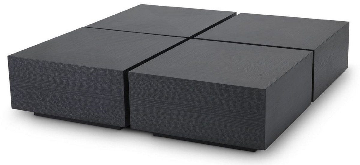 Casa Padrino Couchtisch Luxus Couchtisch 4er Set Anthrazitgrau 65 x 65 x H. 32,5 cm - Quadratische Massivholz Wohnzimmertische - Möbel