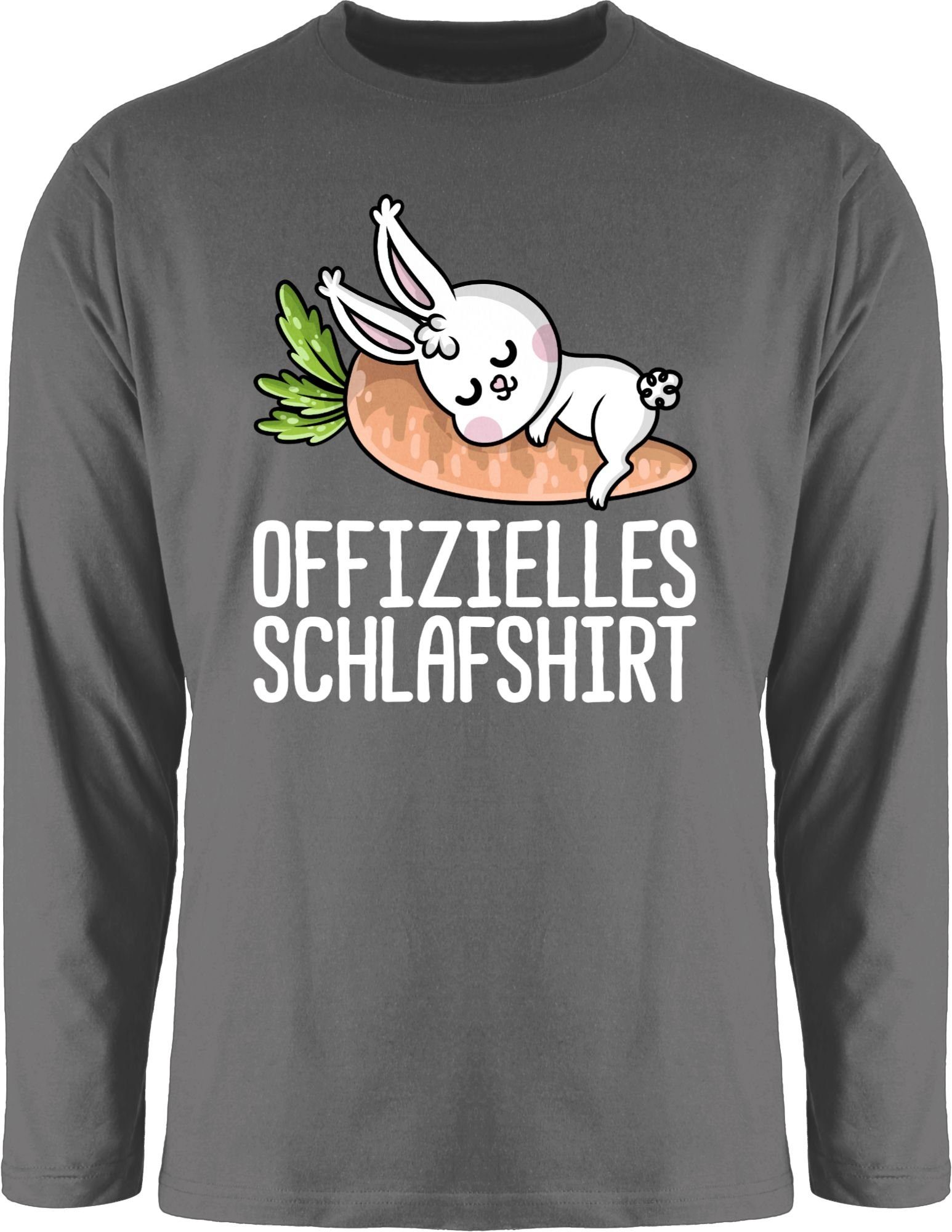 Shirtracer Rundhalsshirt Offizielles Schlafshirt mit Hase weiß Sprüche Statement 1 Dunkelgrau