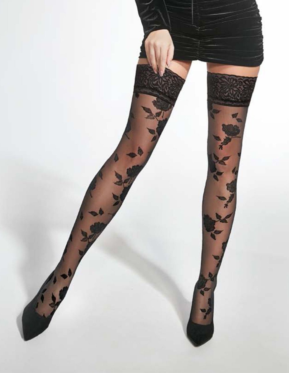 Adrian Hosiery Halterlose Feinstrümpfe ARTEMIS DE LUX (1-Paar) transparent  & matt | Halterlose Strümpfe