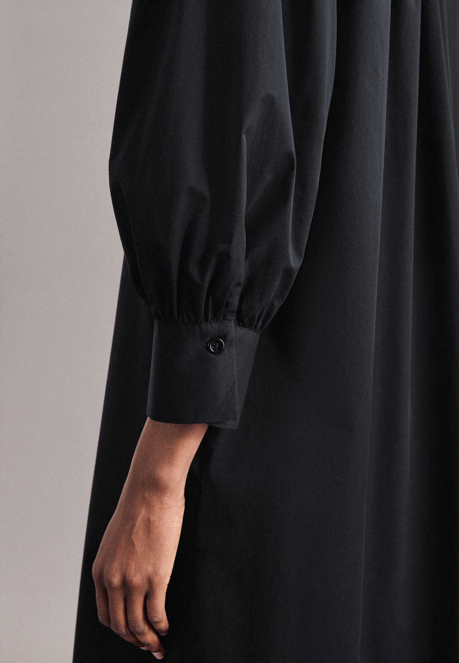 Damen Kleider seidensticker Sommerkleid Schwarze Rose 7/8-Arm Kragen Uni