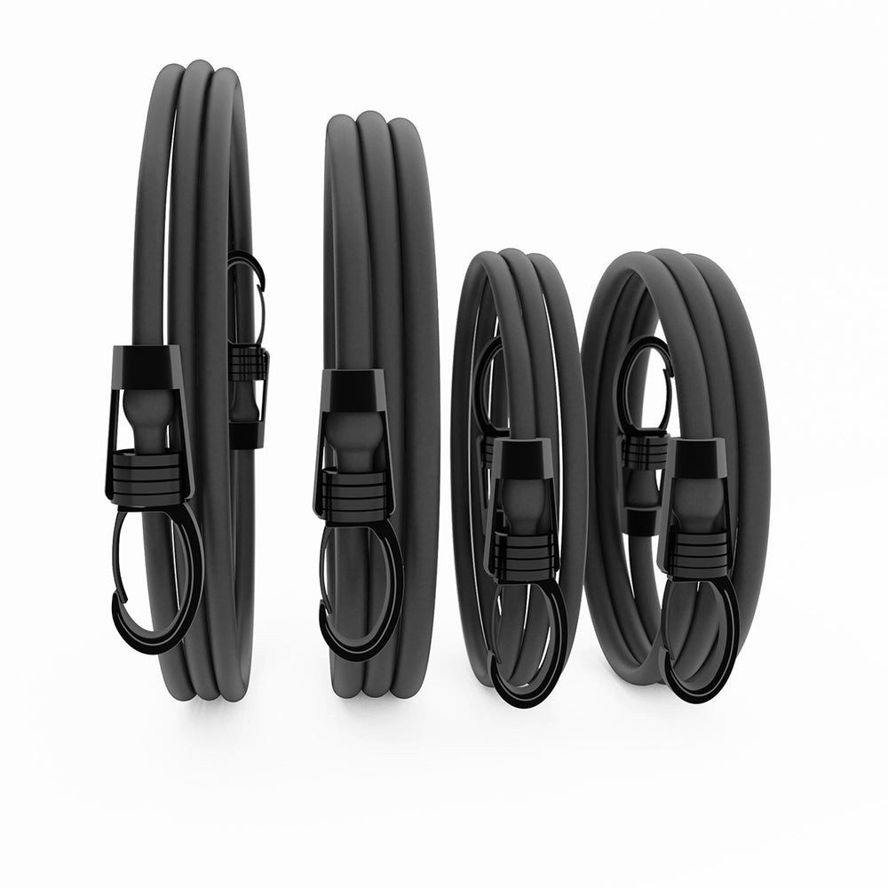 HMS Widerstandsbänder Expander Trainingsset Fitnessband Spar-Set, 6-tlg., 140 cm Zugband robust, 4 Zugbänder, Griffe, Türanker, Springseil