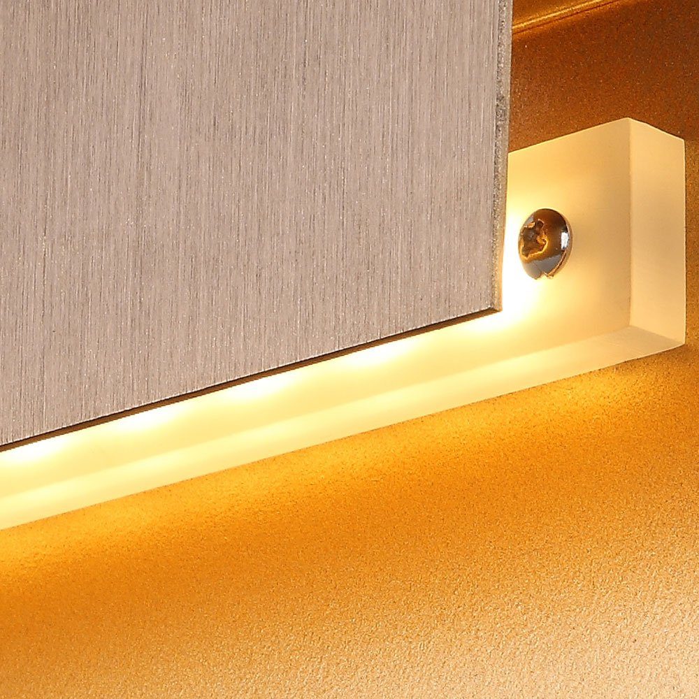 Design Warmweiß, Lampe Wand gold lackiert Wandleuchte, LED-Leuchtmittel LED ALU Globo fest Leuchte verbaut, bronze LED Beleuchtung