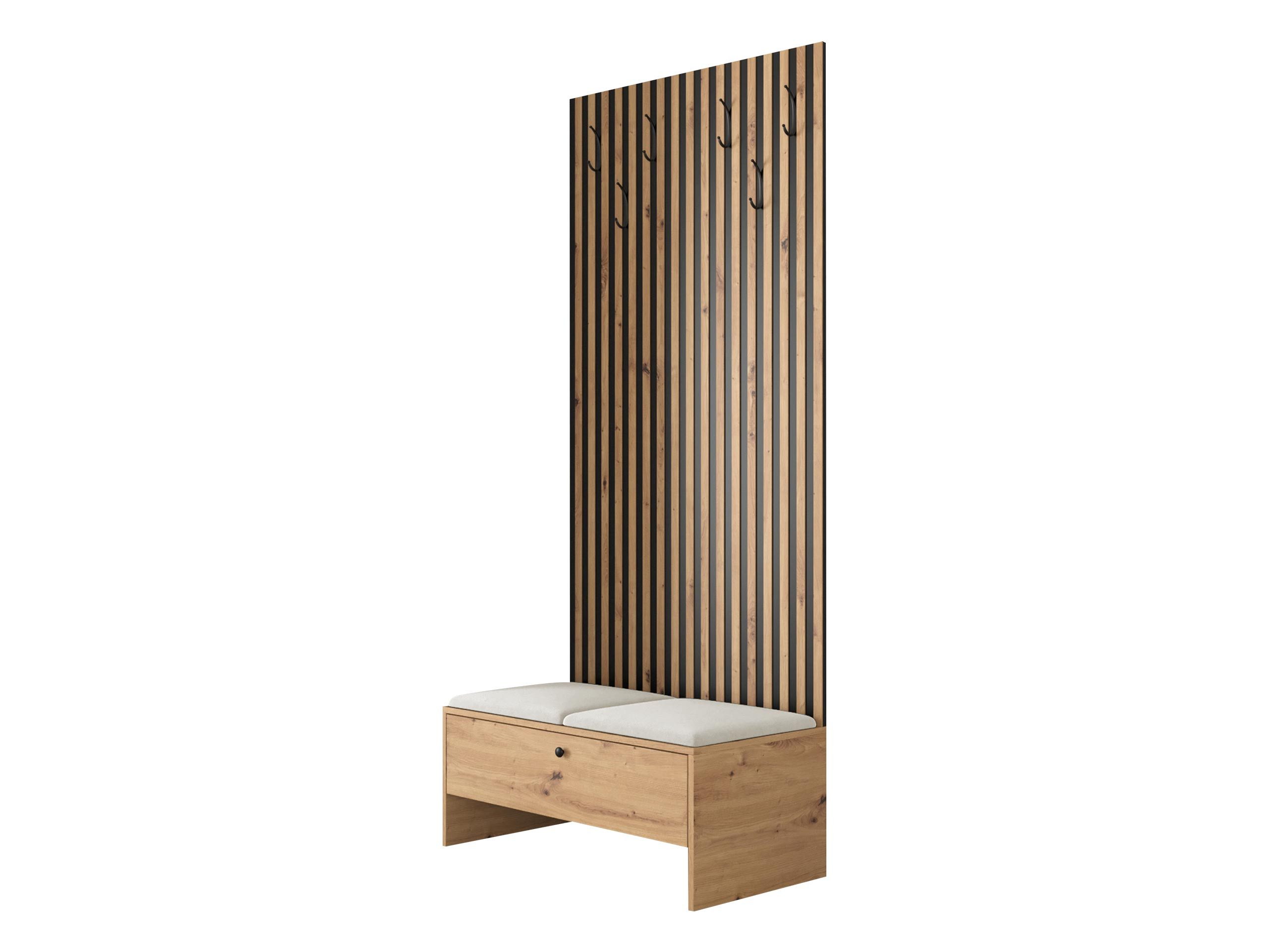 MIRJAN24 Garderoben-Set Balma IV, (Komplett-Set, Unterschrank mit Lamellen, 2x Gepolstertes Paneel 42x42), Griffe aus Metall