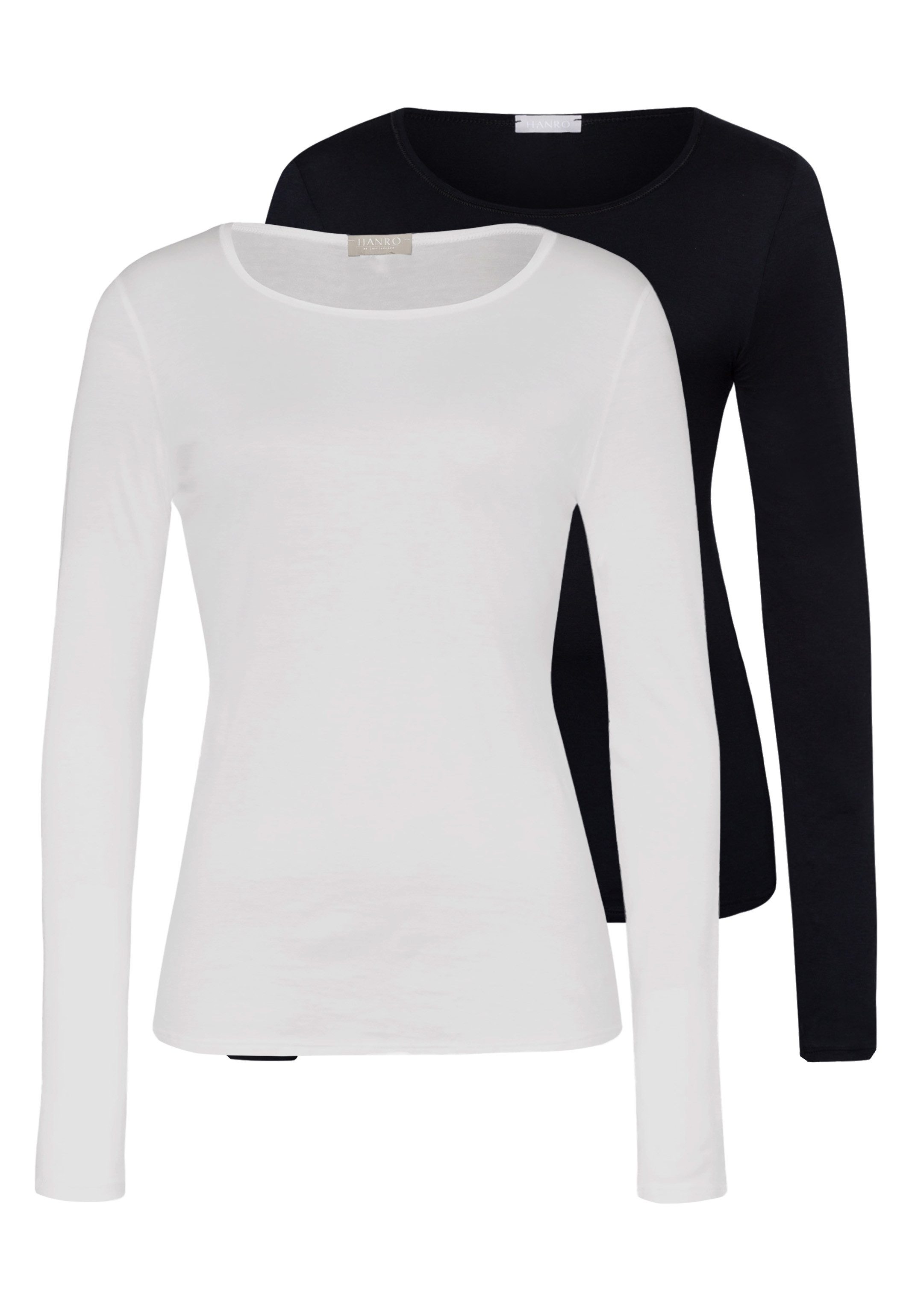 Hanro 2er Pack Ultralight (Spar-Set, 2-St) Unterhemd / Shirt Langarm - Baumwolle - Atmungsaktiv