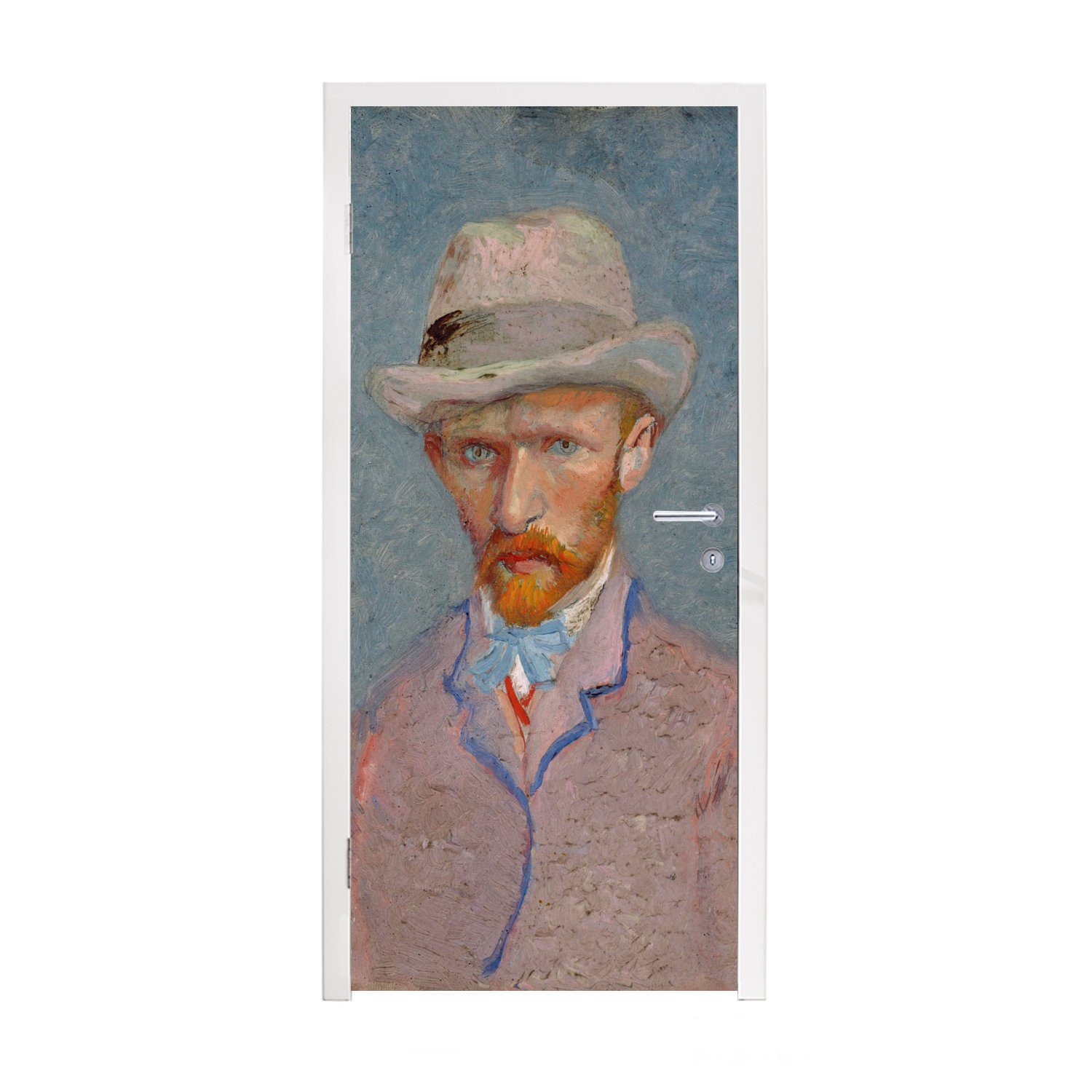 MuchoWow Türtapete Selbstporträt - Vincent van Gogh, Matt, bedruckt, (1 St), Fototapete für Tür, Türaufkleber, 75x205 cm | Türtapeten