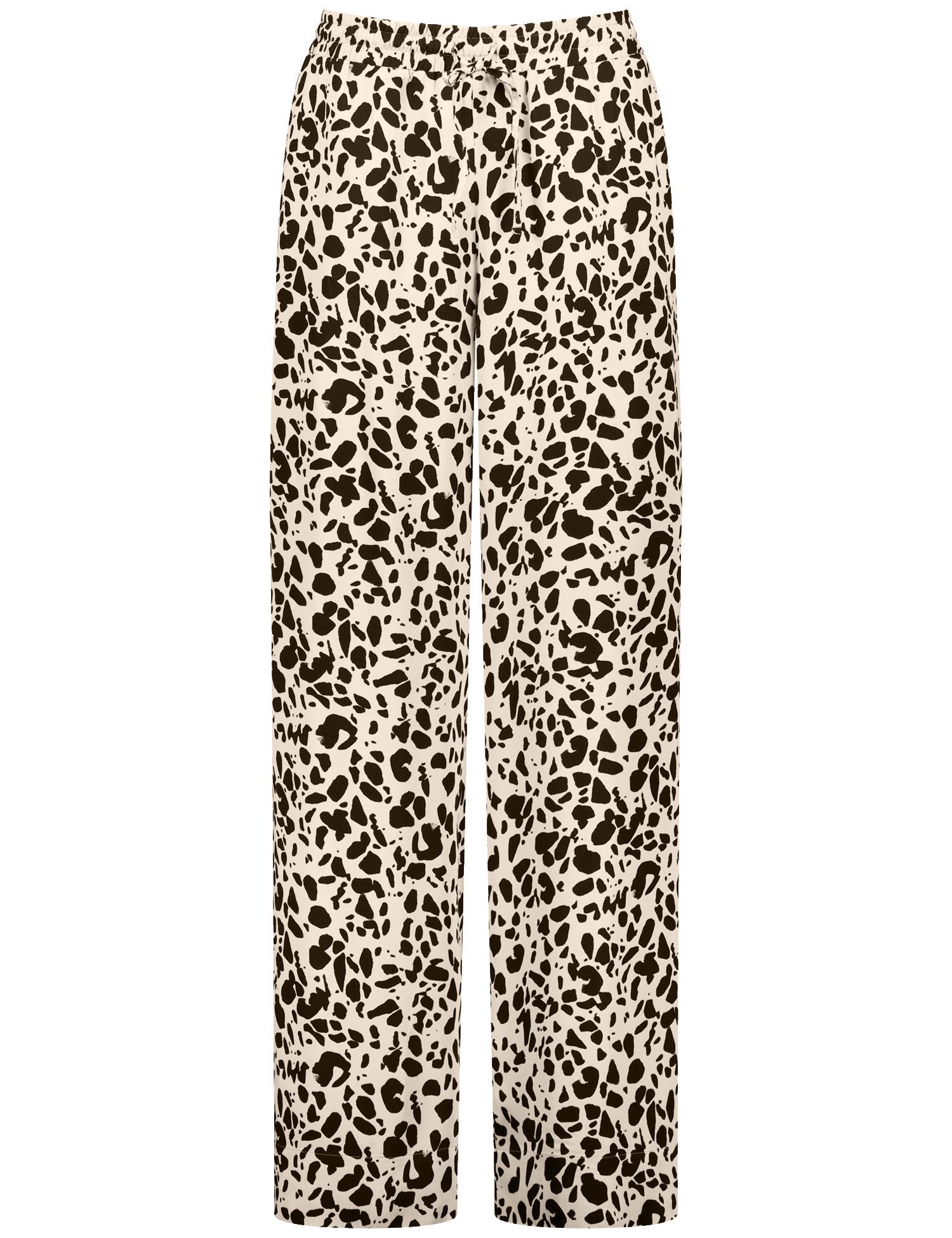 Taifun Stoffhose - Palazzo Hose mit Leomuster - elastischer Bund