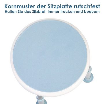 Clanmacy Duschhocker Duschstuhl Badhocker Badsitz, belastbar bis 136 kg, Höhenverstellbar und 360° Drehbar Duschhilfe Duschsitz